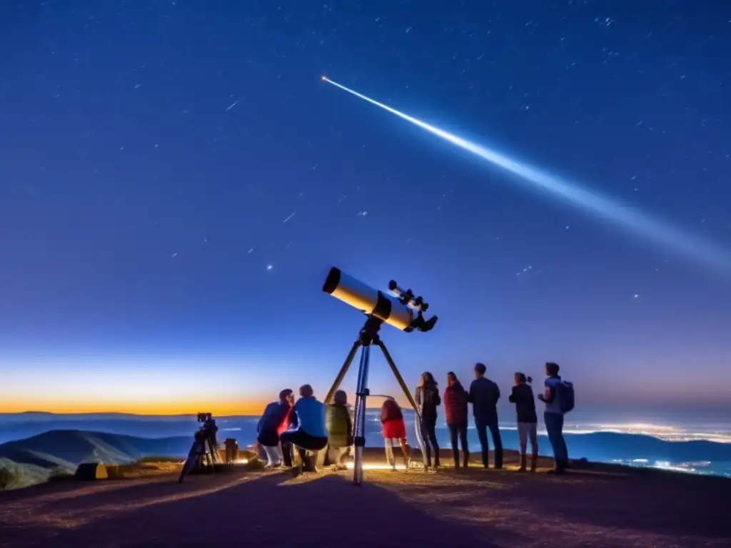 Aficionados de astronomía rastrean asteroides en la noche estrellada