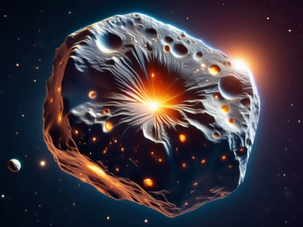 Alta resolución del asteroide Psyche, revelando su origen y características únicas