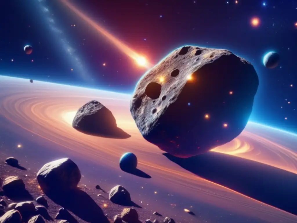 An ultradetalle de sistema asteroides binarios en el espacio, amenaza asteroides binarios impacto Tierra