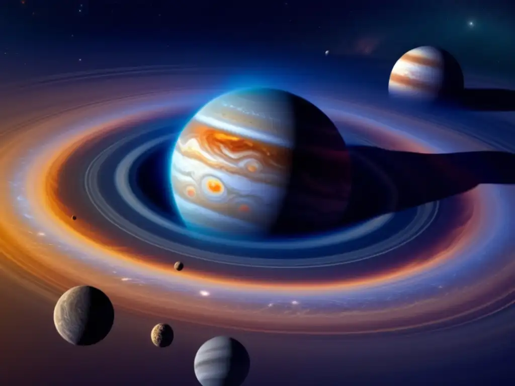Exploración y aprovechamiento de asteroides alrededor de Jupiter, un espectáculo cósmico con impactantes colores y órbitas caóticas