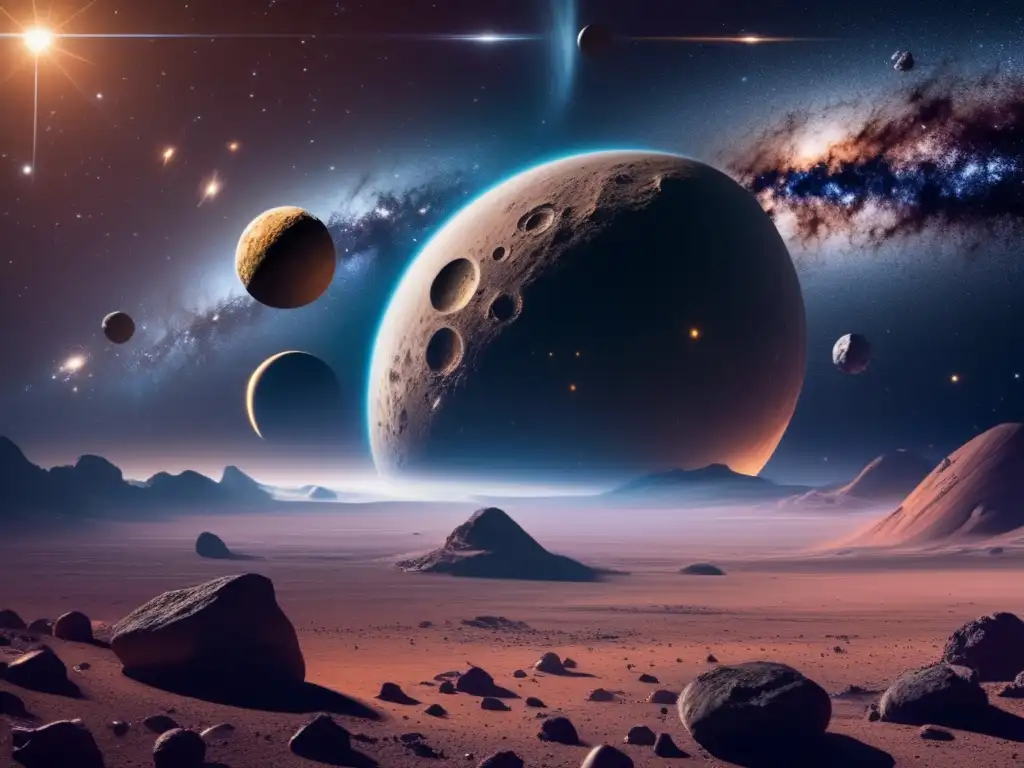 Asombrosa vista del espacio con asteroides troyanos: impacto cósmico