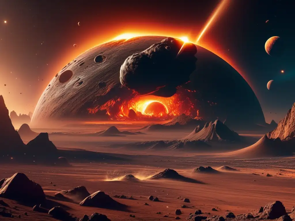 Alien landscape with asteroid impact: Asteroides: Choques divinos y eventos de impacto