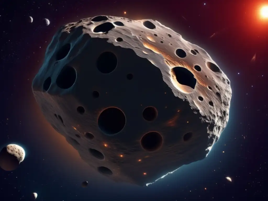 Asteroida masiva flotando en el espacio: belleza y misterio celestiales - Conferencia sobre explotación de asteroides
