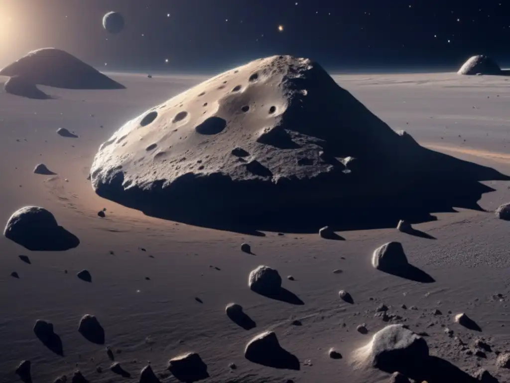 Composición asteroide Centauros en espacio cósmico
