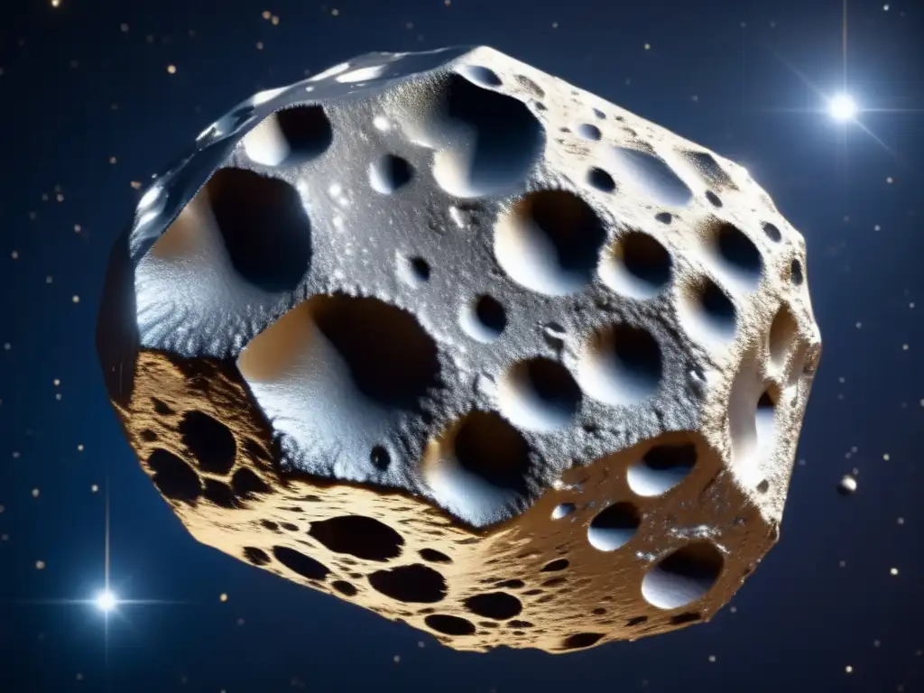 Composición química de asteroide en espacio: mineral, elementos, oro, cobre, hierro, níquel