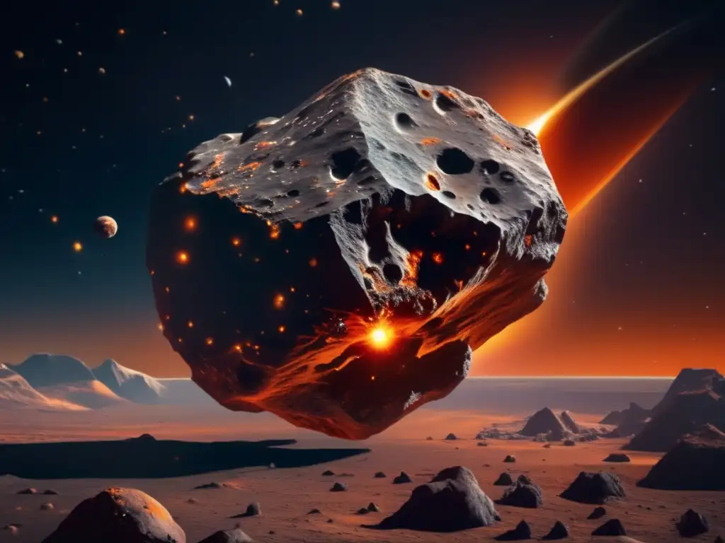 Asteroide irregular cerca de la Tierra en detalle