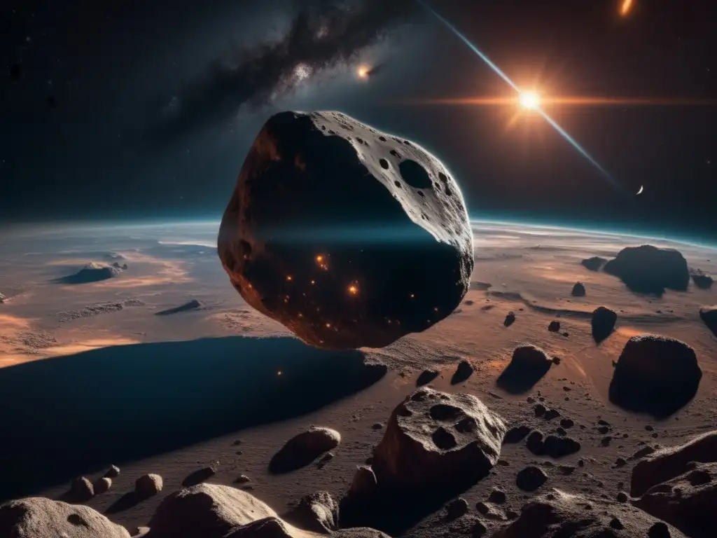 Asteroide irregular cerca de la Tierra en impresionante imagen 8k del espacio