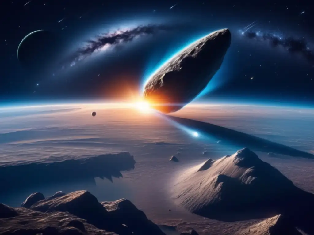 Asteroide irregular cerca de la Tierra: maravilloso encuentro celeste con galaxias