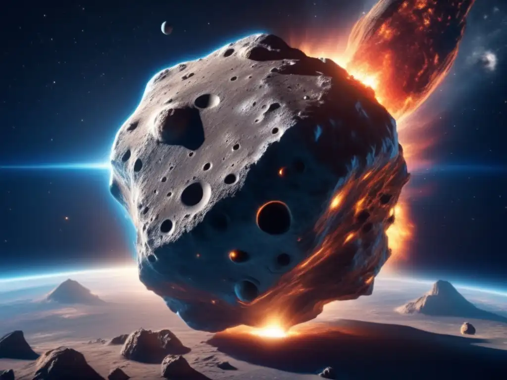 Un asteroide masivo amenazante hacia la Tierra, impacto asteroides mareas y movimientos terrestres