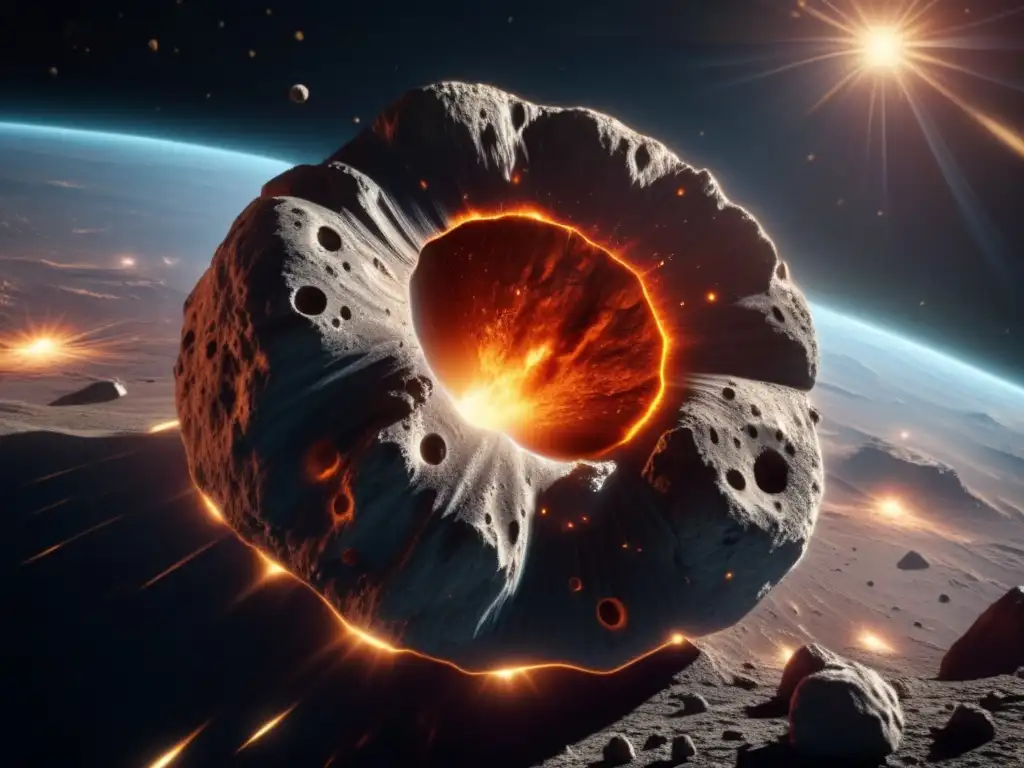Asteroide masivo en el espacio: Potenciales impactos asteroides planeta
