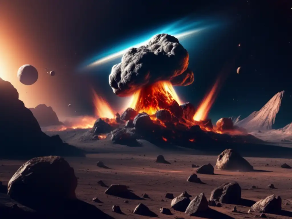 Un asteroide masivo se dirige hacia la Tierra, representando el protocolo último minuto y sus consecuencias catastróficas