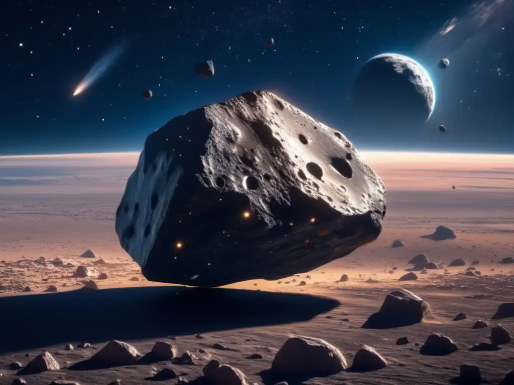 Diferencia asteroide y meteorito: Imagen 8k celeste muestra contraste entre ambos cuerpos celestiales