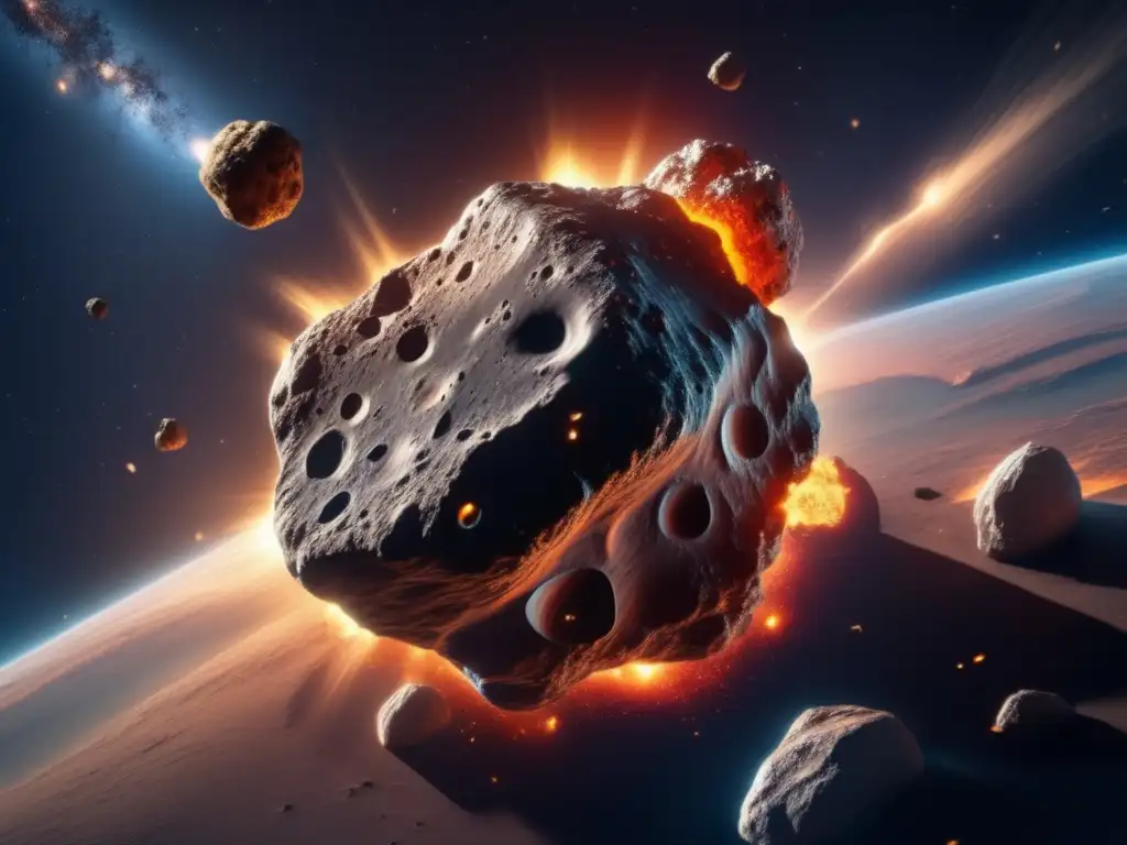 Asteroide impactando la Tierra, destaca la importancia de estrategias defensa planetaria NEOs