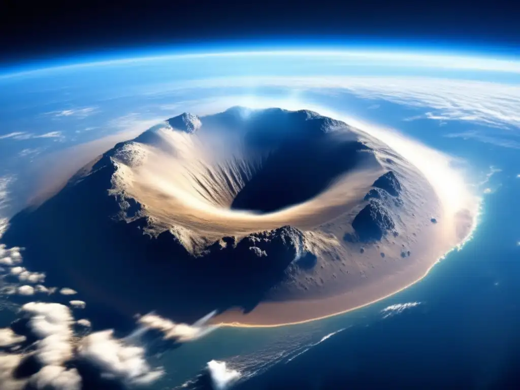 Asteroide impacta la Tierra, vista desde el espacio
