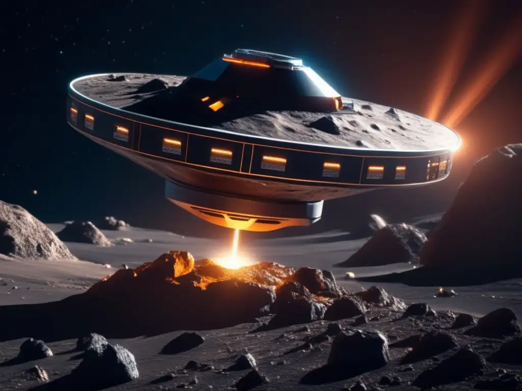 Sonda espacial minera extrae recursos de asteroide Exploración asteroide tipo C, sonda minera en el espacio