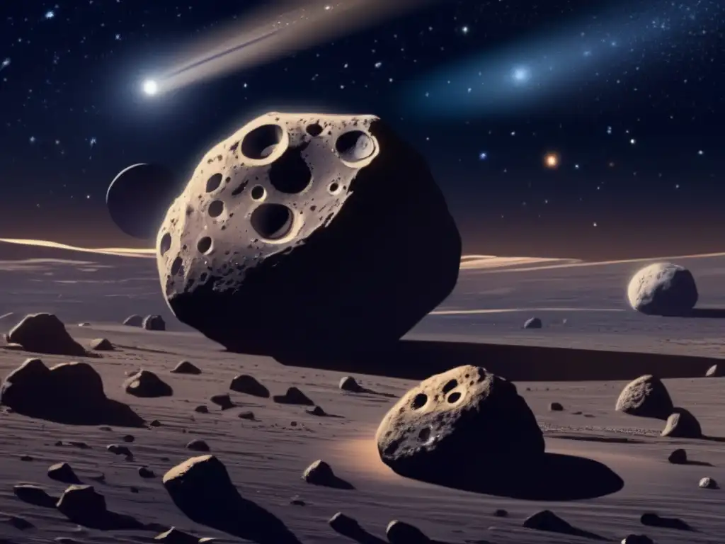 Identificación asteroides binarios en fondo estrellado con detalles fascinantes