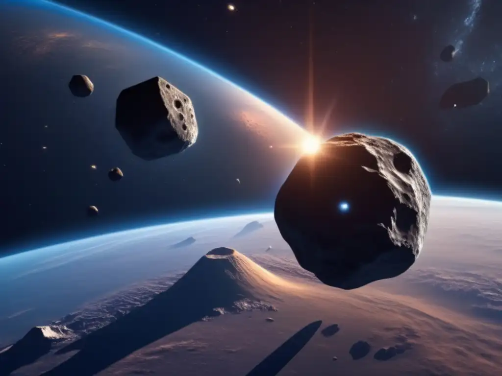 Asteroides binarios acercándose a la Tierra en una imagen ultradetallada de 8k