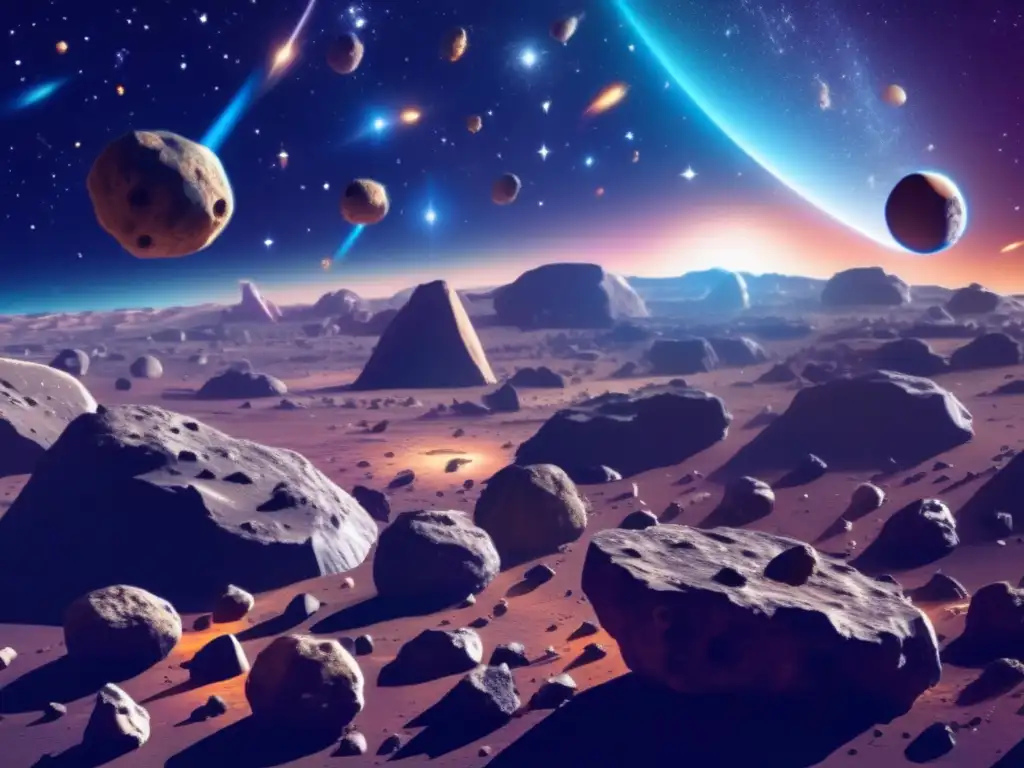 Descubriendo asteroides cercanos a la Tierra en un campo estelar vibrante y detallado