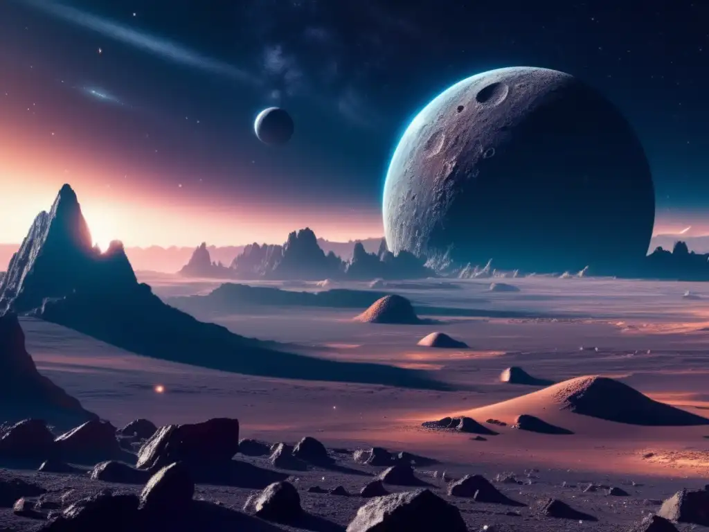 Evolución de asteroides en cine: Imagen impresionante de un asteroide masivo y una nave espacial futurista
