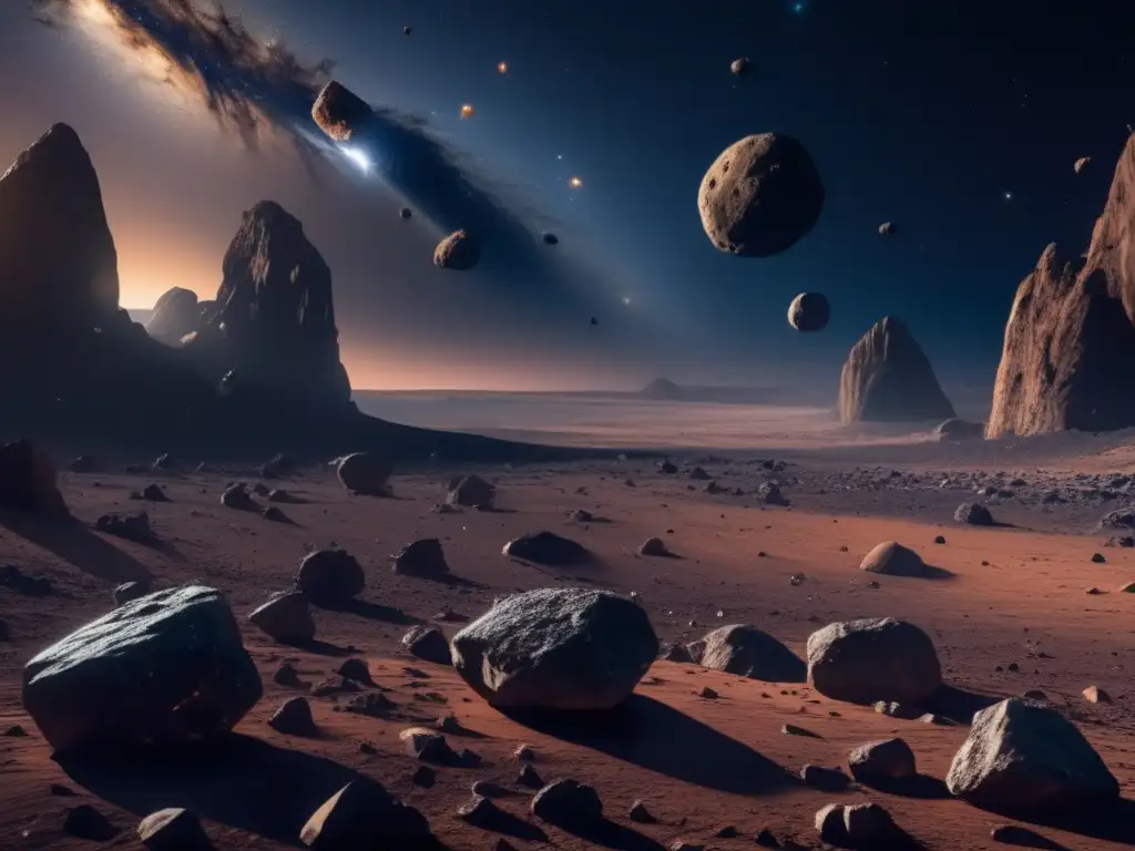 Amenaza asteroides irregulares en cosmos, belleza y misterios del universo
