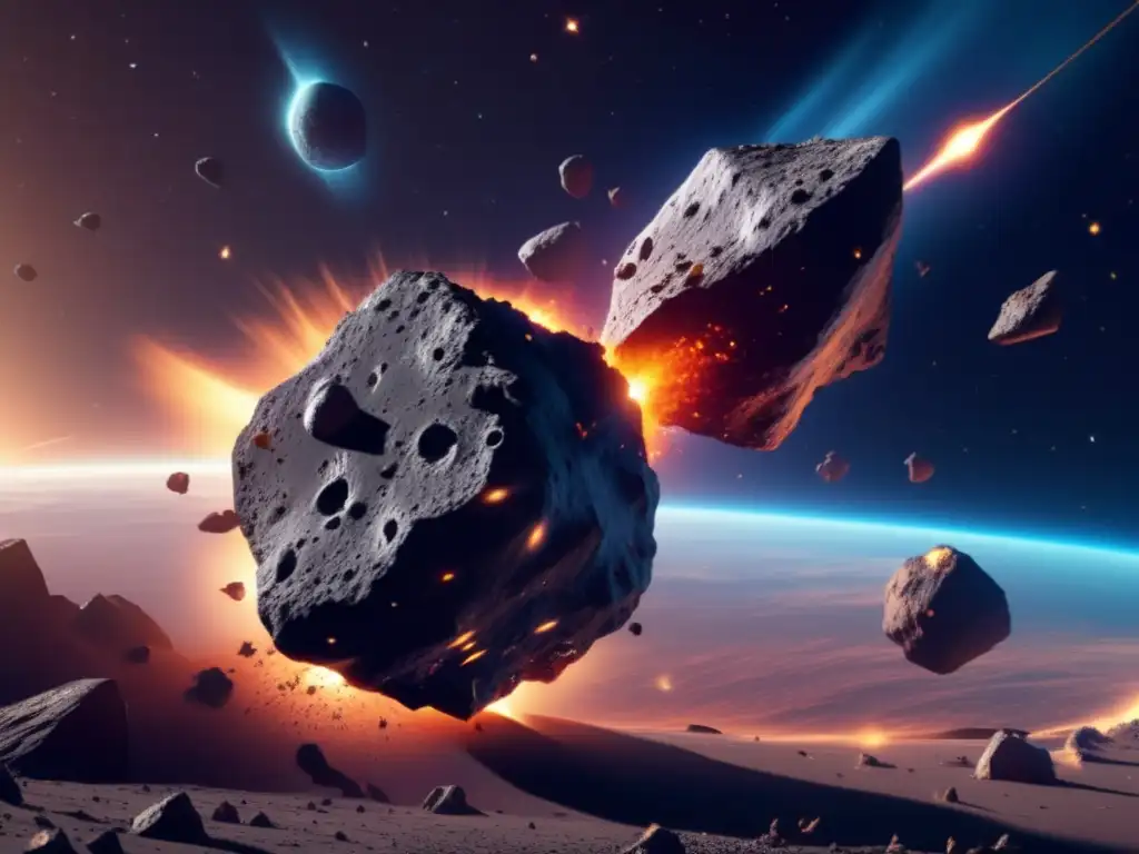Simulación colisión asteroides irregulares: Destrucción y caos en el espacio