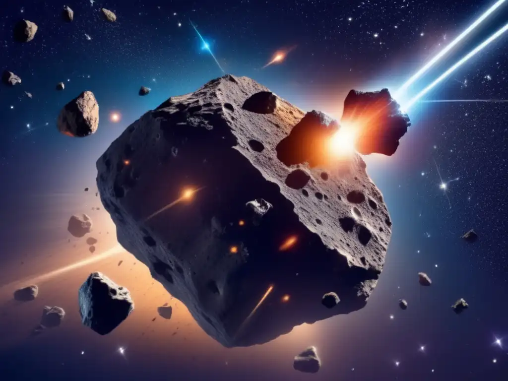 Simulación colisión asteroides irregulares en el espacio