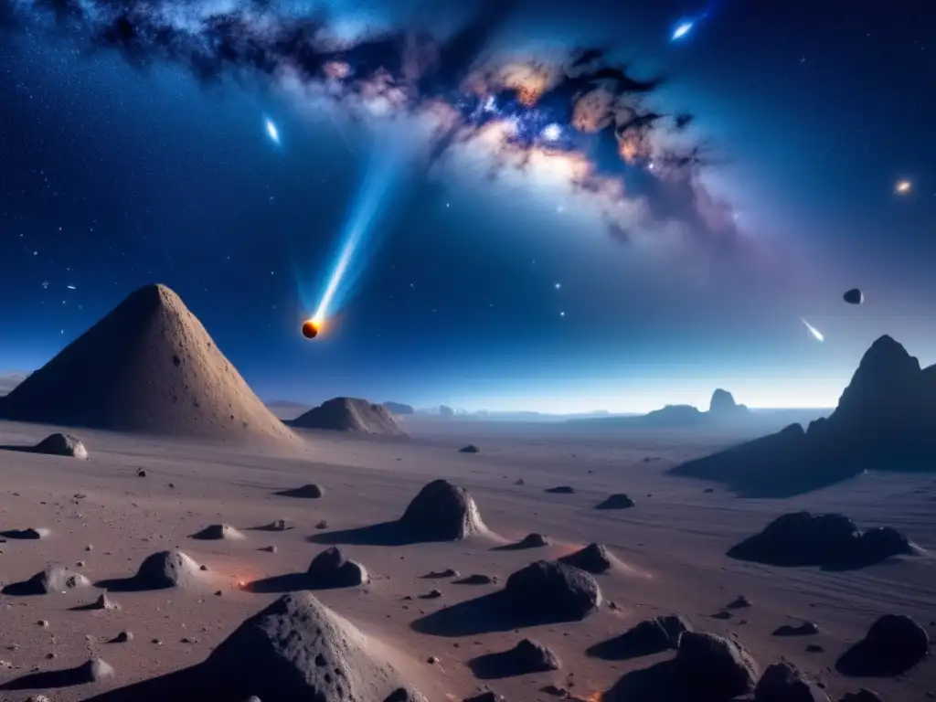 Asteroides irregulares fascinantes en el espacio: belleza y misterio en una imagen cósmica