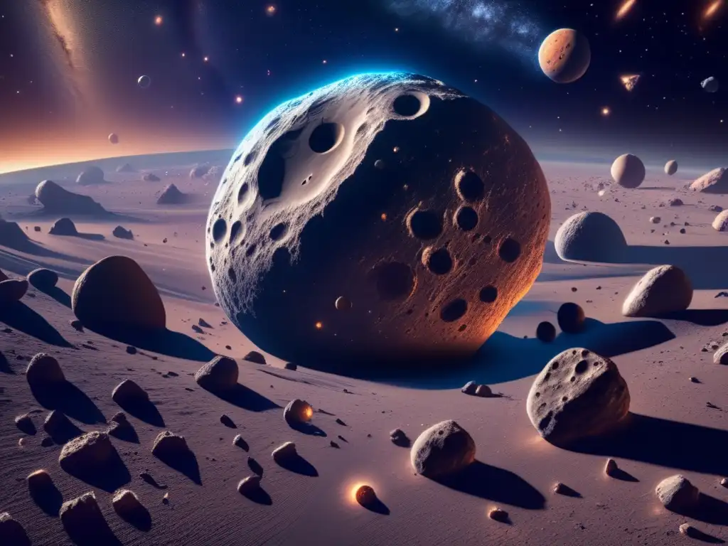 Asteroides irregulares en el universo: imagen 8k detallada que muestra la diversidad y belleza de estos cuerpos celestes