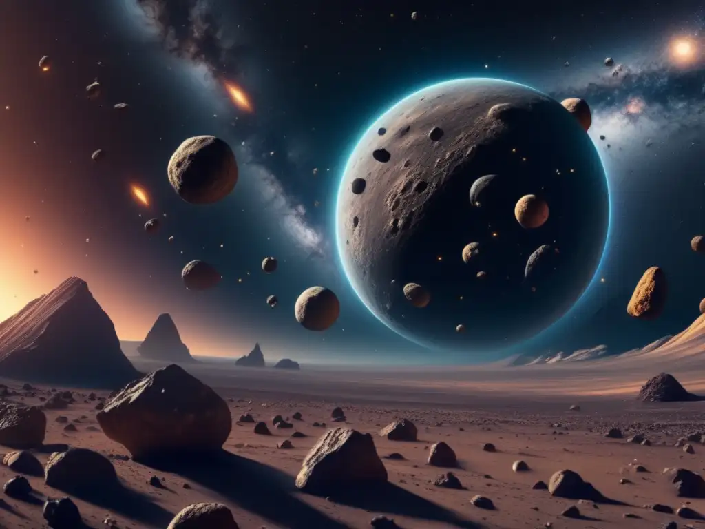 Asteroides que cambian de órbita en impresionante imagen 8k ultra detallada del espacio