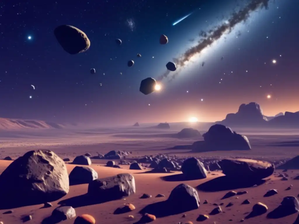 Exploración y explotación de asteroides en un paisaje estelar y fascinante