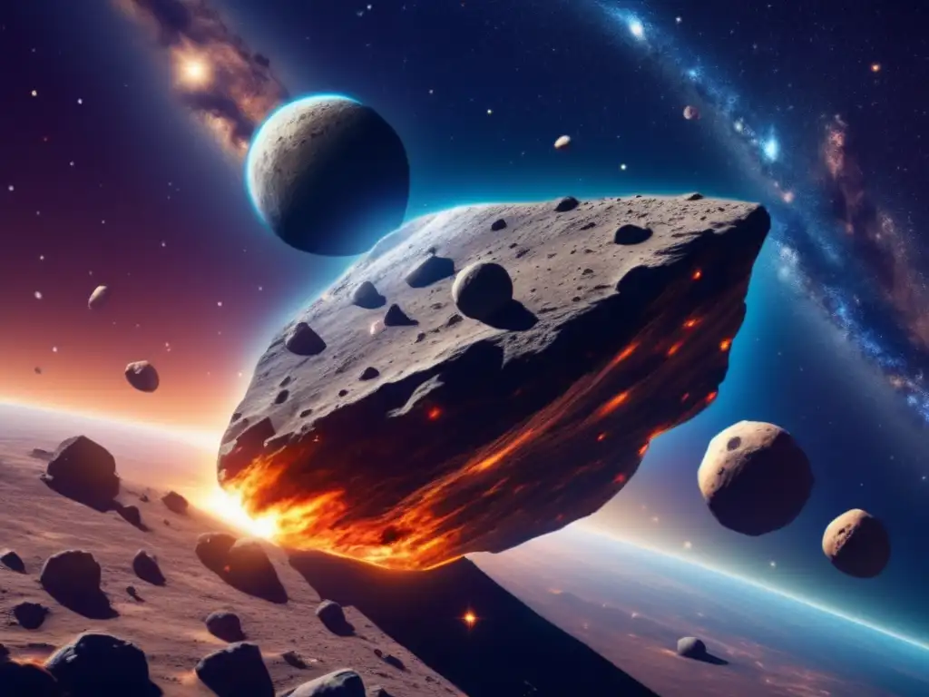 Asteroides peligrosos desmitiendo falsas creencias: Imagen impactante de un asteroide acercándose a la Tierra en 8K