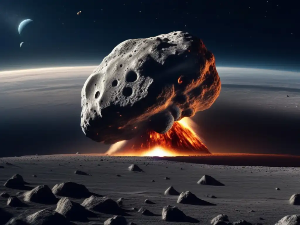 Asteroides peligrosos desmitiendo falsas creencias, impacto devastador ilustrado en detalle