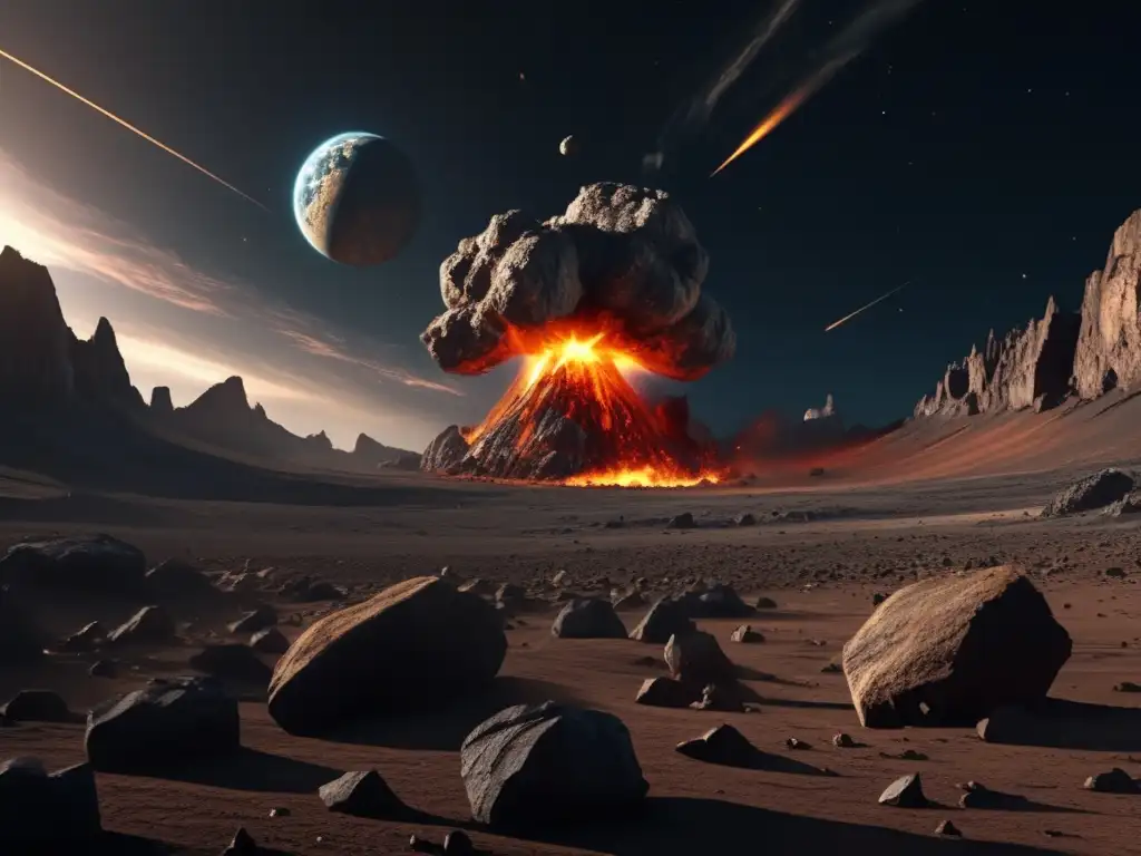 Desviar asteroides en ruta colisión: impactante imagen 8k de un asteroide masivo acercándose a la Tierra