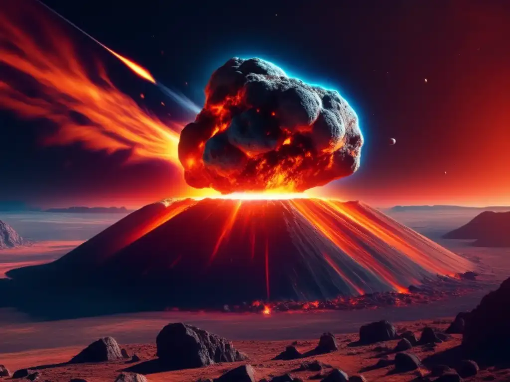 Asteroides tipo C, salvación humanidad: Asteroide masivo en colisión con la Tierra, fuego y nubes