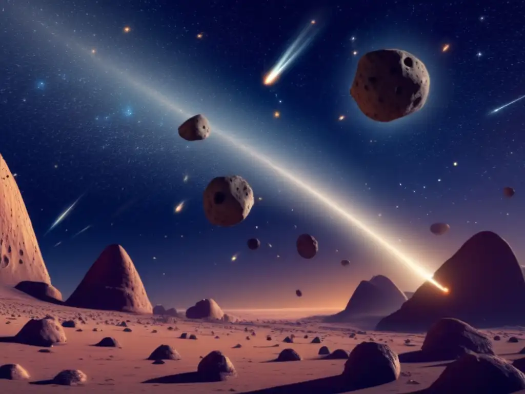 Simulación de asteroides troyanos en el espacio: belleza cósmica y precisión científica