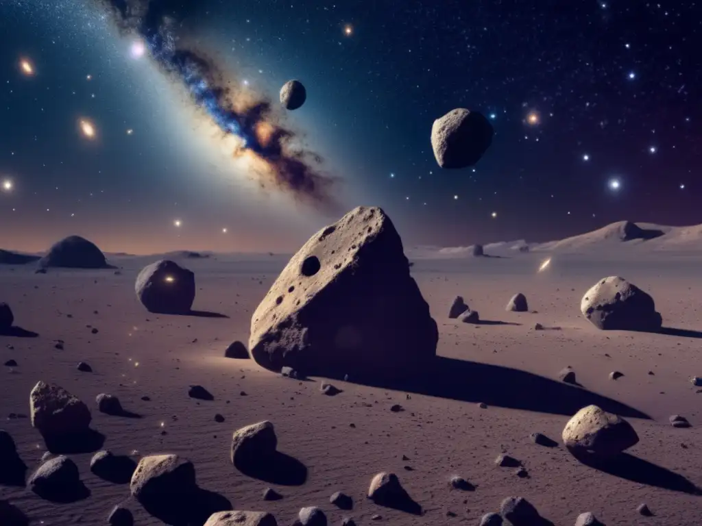 Asteroides Ultra Primitivos y el Big Bang: Imagen detallada de un vasto y oscuro espacio, adornado con innumerables estrellas brillantes