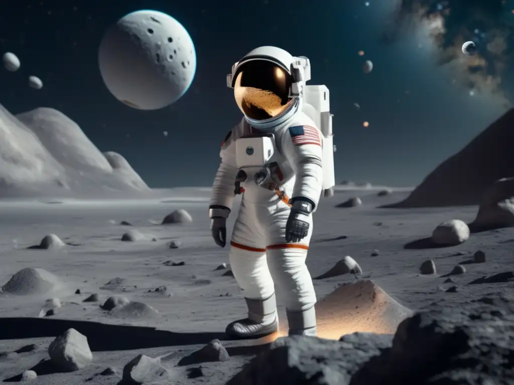 Astronauta con AR explorando asteroide: Aplicaciones de realidad aumentada en exploración asteroides