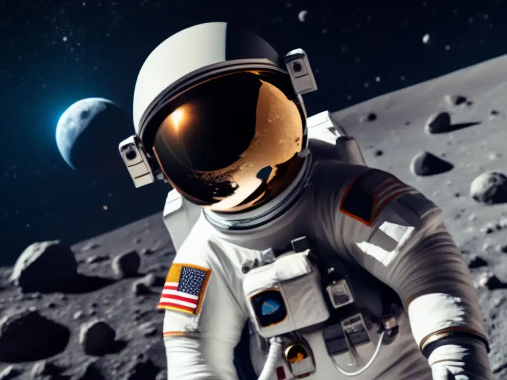 Astronauta en el espacio con asteroide: Preparación mental para vivir en un asteroide