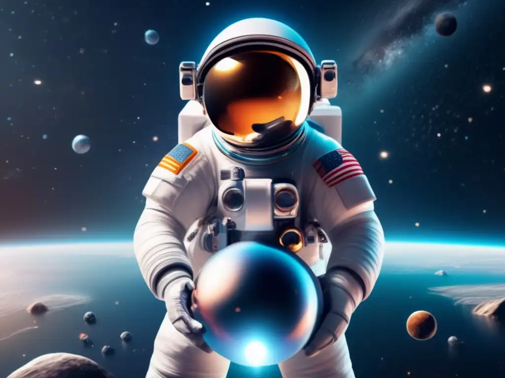 Astronauta flotando en el espacio, rodeado de estrellas