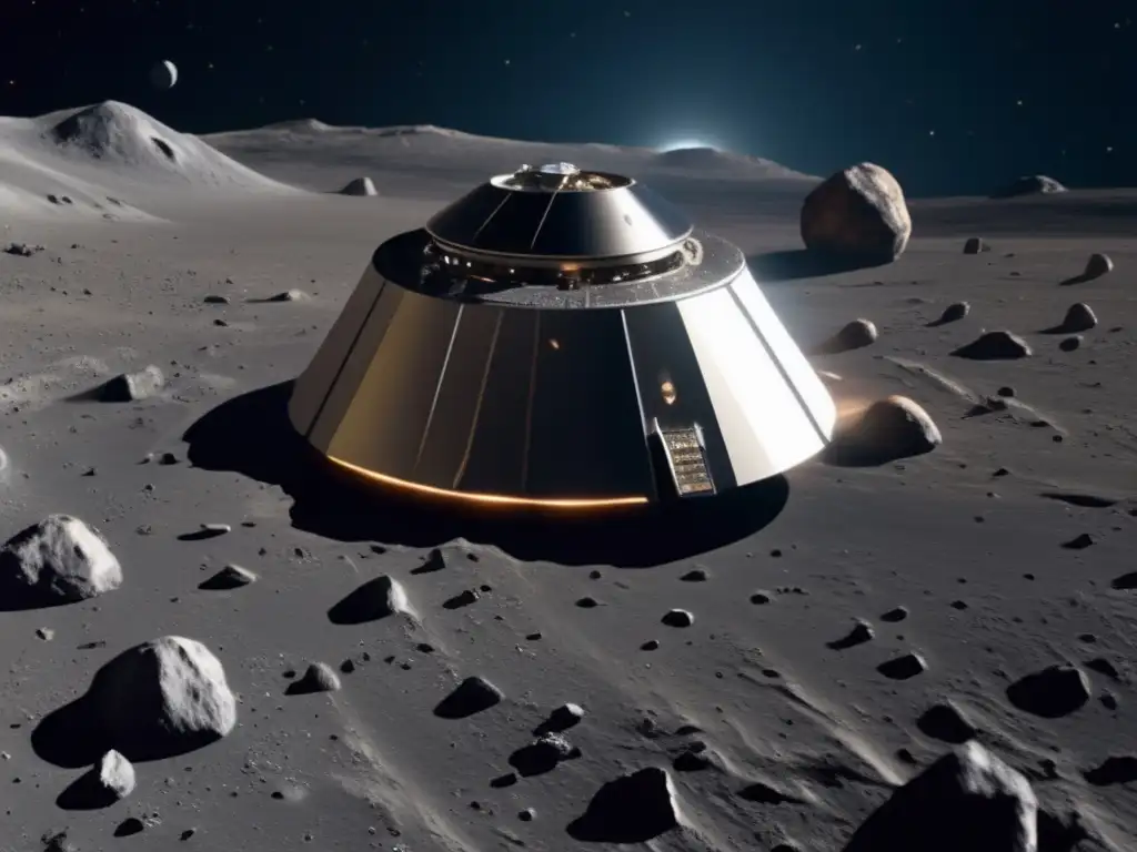 Astronave avanzada cerca de asteroide peligroso: exploración de asteroides peligrosos