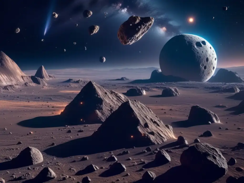 Belleza asombrosa de asteroides en el espacio: Gravedad asteroides naves espaciales
