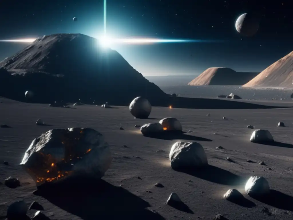 Beneficios de la minería de asteroides: operación minera futurista en asteroide