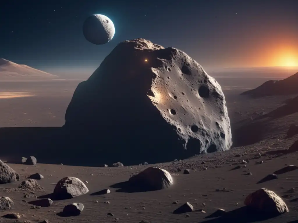 Bennu: Asteroide 8k, suelo rocoso, sombras, origen asteroides universo existencia