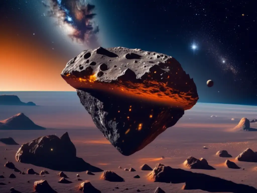Biotecnología en asteroides: Experimentos en microgravedad - Vista asombrosa de un asteroide en el espacio
