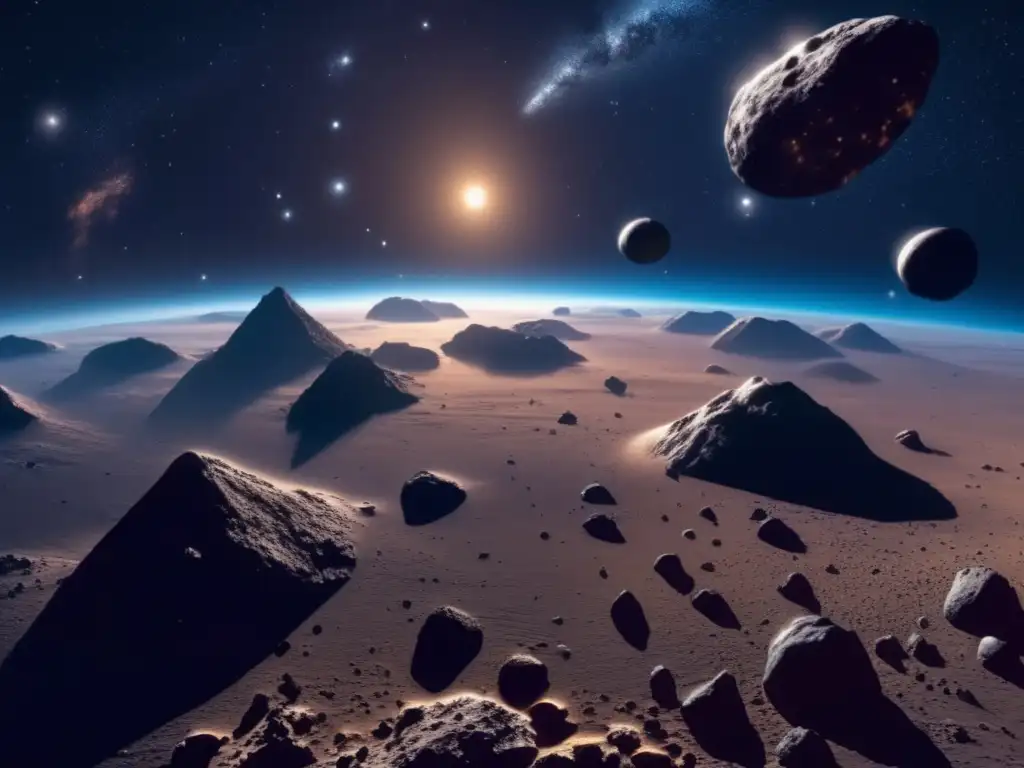 Descubriendo el Cinturón Principal: Hogar de los asteroides en el vasto espacio, con cometa y estrellas