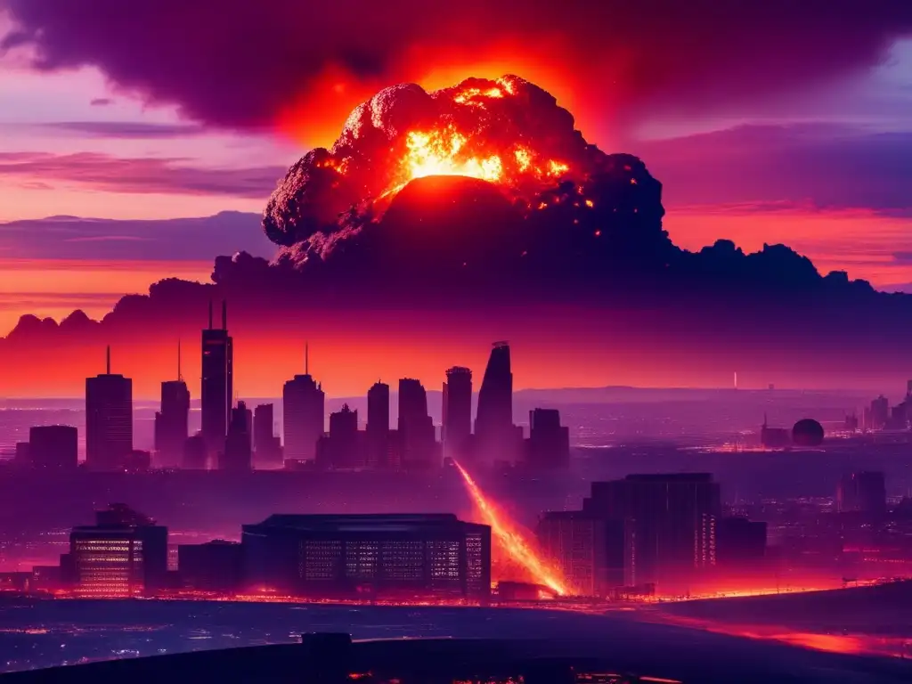 Ciudad en caos por impacto de asteroides