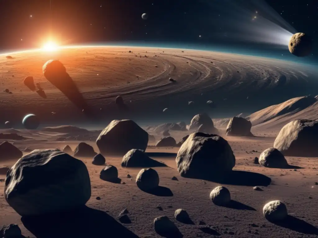 Competencia recursos asteroides: imagen impresionante del cinturón de asteroides en el sistema solar