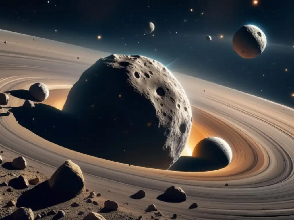 Composición del cinturón de asteroides y su belleza fascinante en una imagen 8K ultradetallada del espacio
