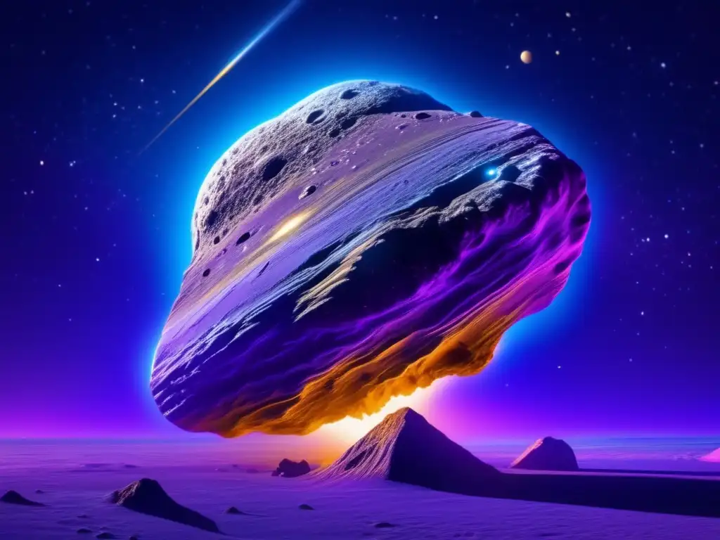 Composiciones únicas de asteroides flotan en un lienzo cósmico con colores vibrantes y texturas intrigantes
