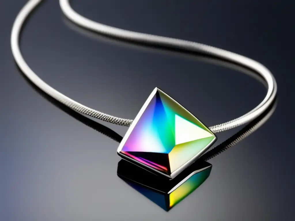 Joyería contemporánea con asteroides: collar elegante de gemas iridiscentes en un diseño minimalista de plata o oro blanco